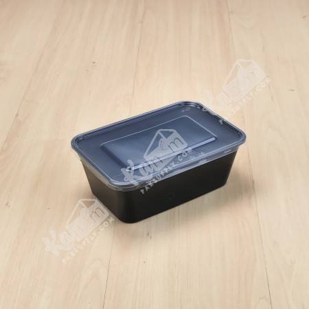 กล่องอาหาร PP ดำ 840 ml + ฝา (EP)(25 PCS/PACK)