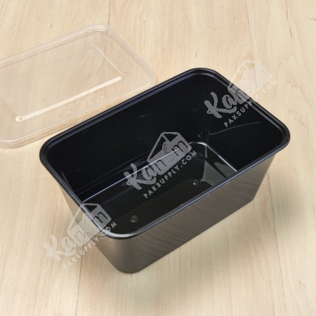กล่องอาหาร PP ดำ 940 ml + ฝา (EP)(25 PCS/PACK)