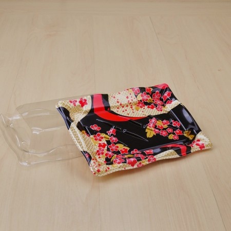 กล่องซูชิ HIPS-AMANO พร้อมฝาใส #WA8-2 (50ชิ้น/แพค)