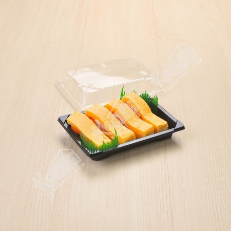 กล่องอาหารญี่ปุ่นHIPS สีดำ+ฝาใสOPS #812 (50ชิ้น/แพค)