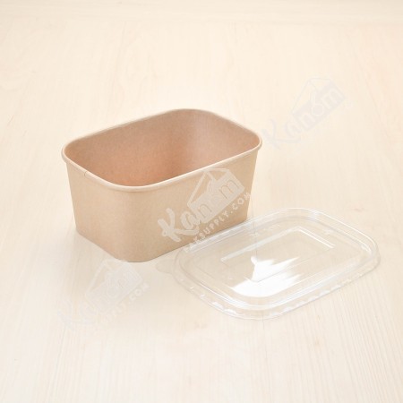 กล่องอาหารคราฟท์วงรี1000ml.(เฉพาะถ้วย) (50 ใบ/แพค)