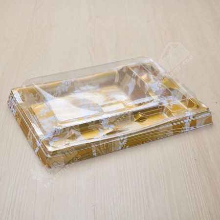 กล่องอาหารเบนโตะ PS 3+1ช่อง #18-3 “Gold” พร้อมฝาใส (50ใบ/แพค)