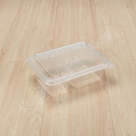 กล่องอาหาร PP ใส 2 ช่อง 750 กรัม (NPP) ฝาในตัว (25 PCS/PACK)