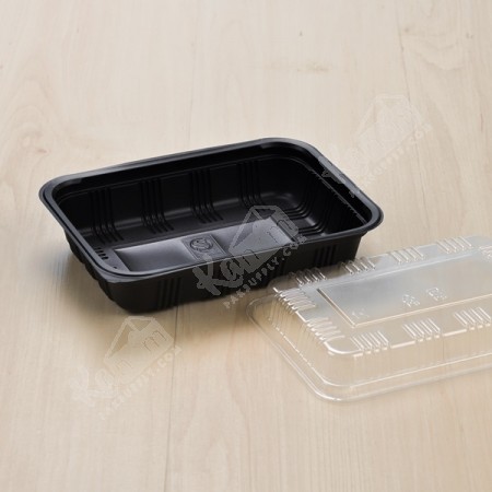 กล่องอาหาร PPดำ #8510 + ฝา OPS           (50 ชิ้น/แพค)