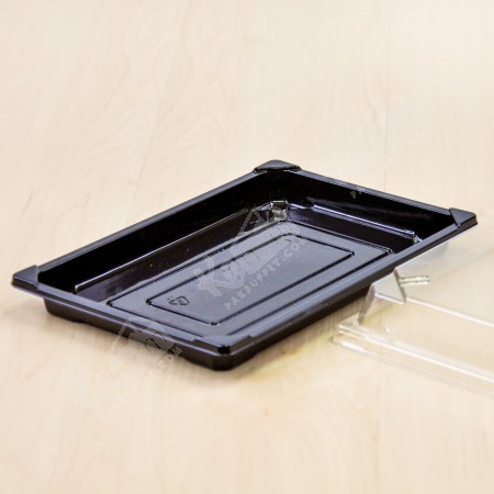 กล่องอาหารญี่ปุ่น HIPS สีดำ+ฝาใส OPS#815 (50ชิ้น/แพค)
