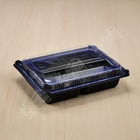 กล่องอาหาร PPดำ3ช่อง (EX) +ฝาPET  (25ใบ/ห่อ)