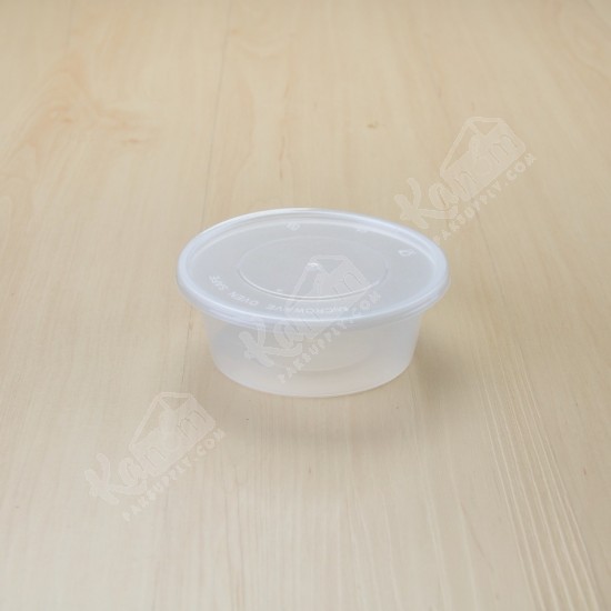 กล่องอาหารทรงกลม PP ใส+ฝา(10 oz. )