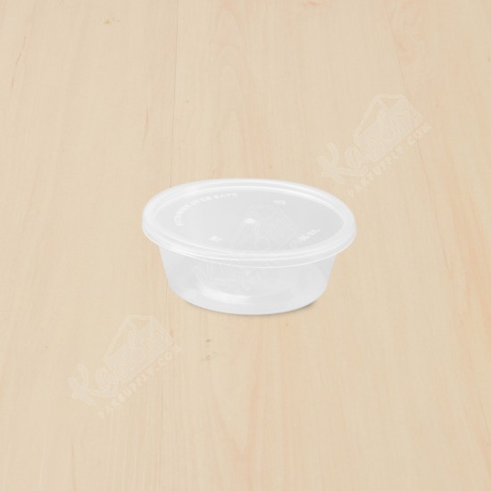 กล่องอาหารทรงกลมPPใส+ฝา 300ml (SK-10) (25ใบ/แพค)