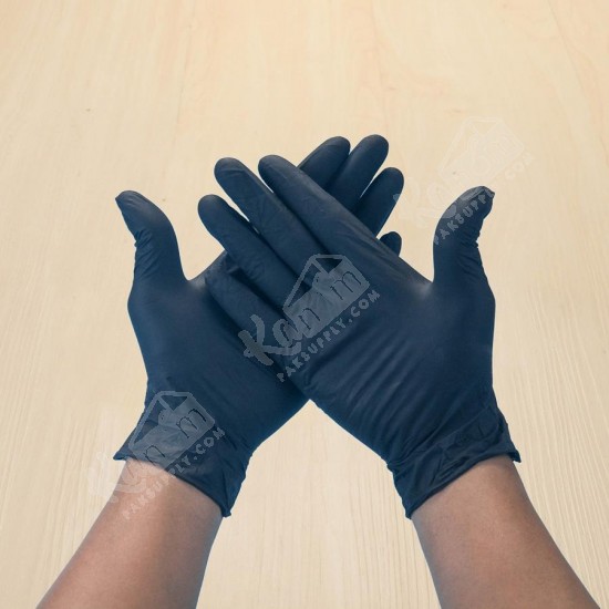 ถุงมือยางสังเคราะห์ สีดำ (ขนาด XL) (100ชิ้น/แพค)