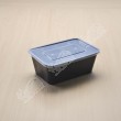 กล่องอาหาร PP ดำ 1000 ml + ฝา (50 PCS/PACK)