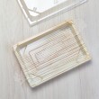 กล่องอาหารญี่ปุ่นHIPS Wood+ฝาใส OPS #813 (50ชิ้น/แพค)