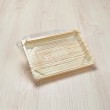 กล่องอาหารญี่ปุ่นHIPS Wood+ฝาใส OPS #813 (50ชิ้น/แพค)