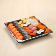 กล่องอาหารญี่ปุ่นHIPS-KAMON+ฝาใส #4.0 (50ชิ้น/แพค)