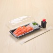 กล่องอาหารญี่ปุ่น  HIPSดำ+ฝาใส OPS #811 (50ชิ้น/แพค)