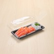 กล่องอาหารญี่ปุ่น  HIPSดำ+ฝาใส OPS #811 (50ชิ้น/แพค)