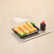 กล่องอาหารญี่ปุ่น HIPS สีดำ+ฝาใส OPS#812 (50ชิ้น/แพค)
