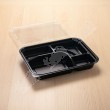 กล่องอาหารเบนโตะ PP ดำ 5 ช่อง+ฝาใส  OPS #8307  (50 ใบ/แพค)