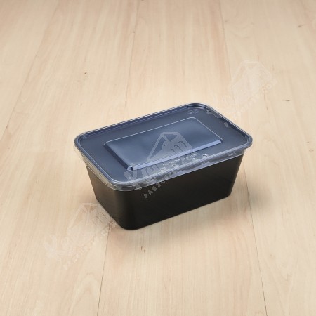 กล่องอาหาร PP ดำ 940 ml + ฝา (EP)(25 PCS/PACK)