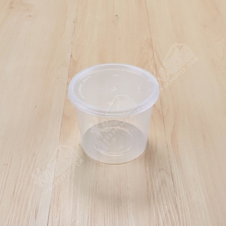 กล่องอาหารกลม PP ใส (AS311) ขนาด 650 ml.+ฝา PLU9311(25ชุด/แพค)