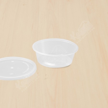 กล่องอาหารทรงกลมPPใส+ฝา 300ml (SK-10) (25ใบ/แพค)
