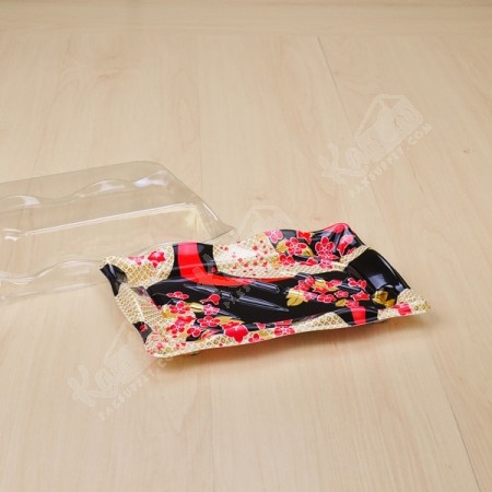 กล่องซูชิ HIPS-AMANO พร้อมฝาใส #WA8-2 (50ชิ้น/แพค)