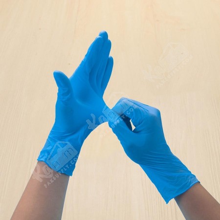 ถุงมือยางสังเคราะห์ สีฟ้า (ขนาด M) (100ชิ้น/แพค)