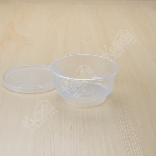 กล่องอาหารทรงกลม PPใส+ฝา(13oz.)