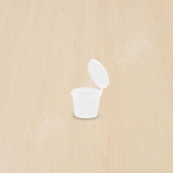 ถ้วยน้ำจิ้มPP25ml (1oz.) ฝาในตัว (2500ใบ/ลัง)