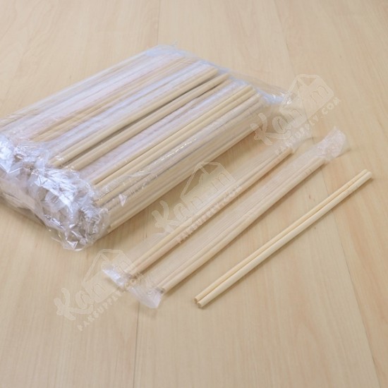 ตะเกียบหัวกลม 22cm. บรรจุซองฟิลม์พลาสติกใส(1ห่อบรรจุ100คู่)