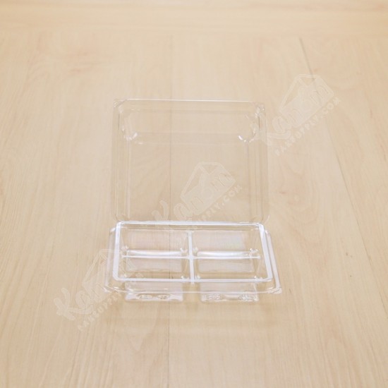 กล่องเบเกอรี่ 4 ช่องใส TP-38 (50ชิ้น/แพค)
